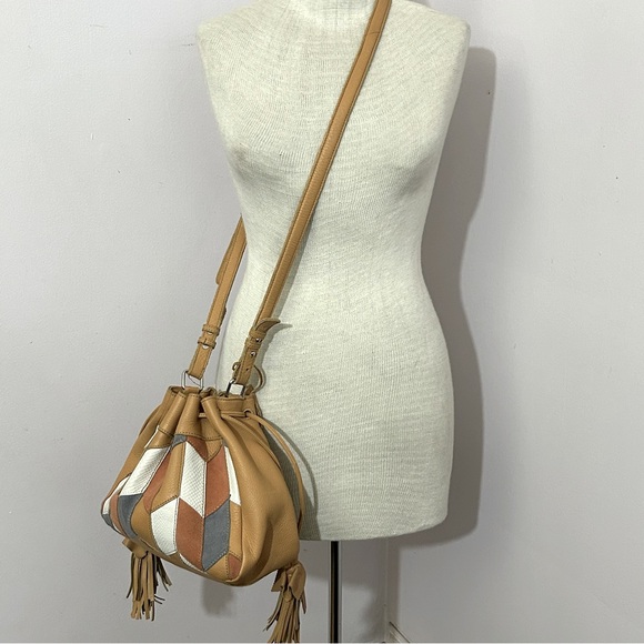 Linea Pelle Leather Patchwork Two Way Bag - Picture 5 of 13